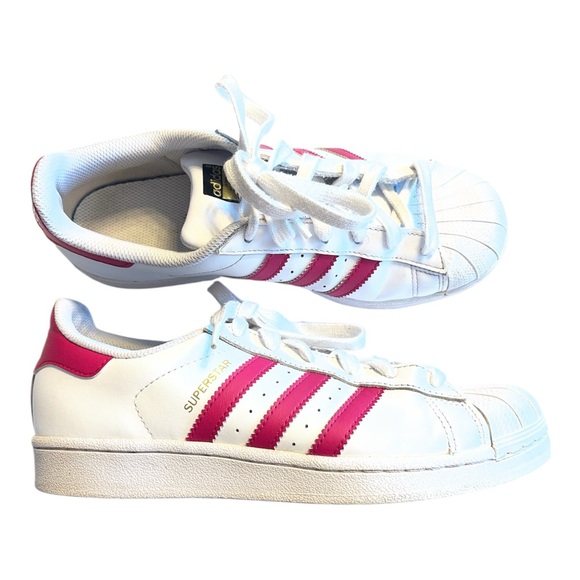 adidas Shoes - Adidas | Bright Pink and White Classic Leather Superstar
